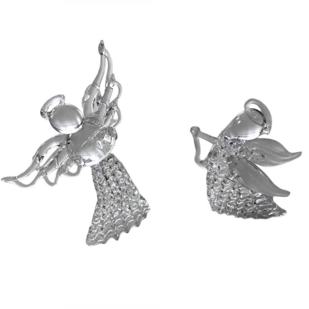 4 Glass Angel Ornaments
